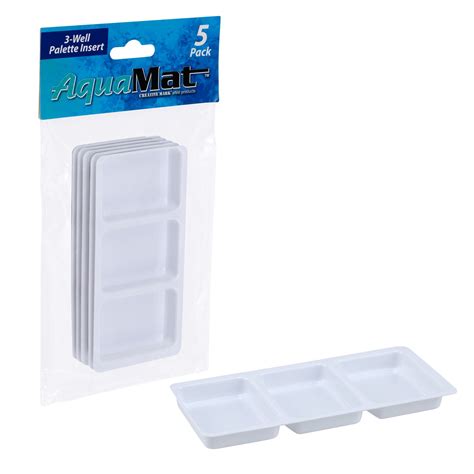 Creative Mark AquaMat 3-Well Palette Insert 5 Pack - Plastic Paint ...