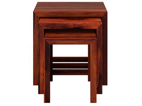 Amazon Brand - Solimo Nidium Nesting Table, Set of 3 (Sheesham Wood ...