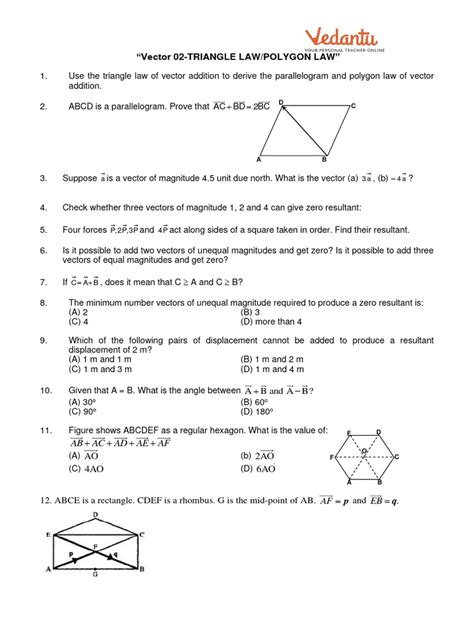 Vector Triangle Law Worksheet 的图像结果