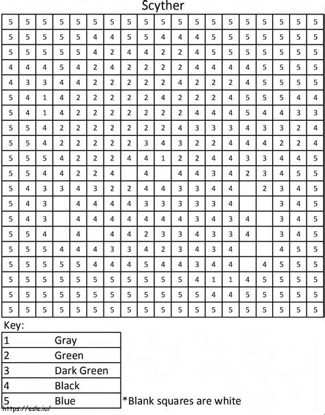 Scyther Pokemon Color By Number coloring page