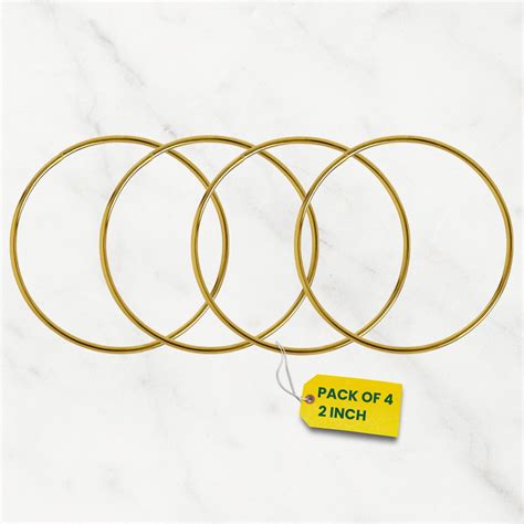 Ecofynd Circular Golden Metal Hoops – 2 Inches (Set of 4 / 10)