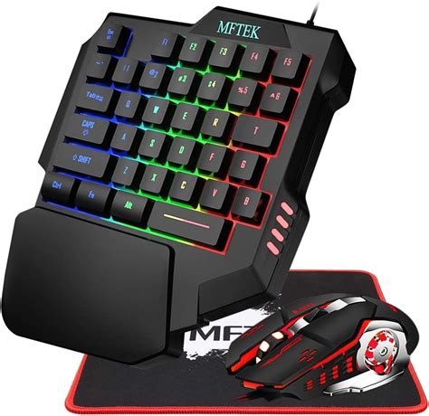 Amazon.in: Buy MFTEK One Hand Gaming Keyboard and Mouse Combo, RGB ...