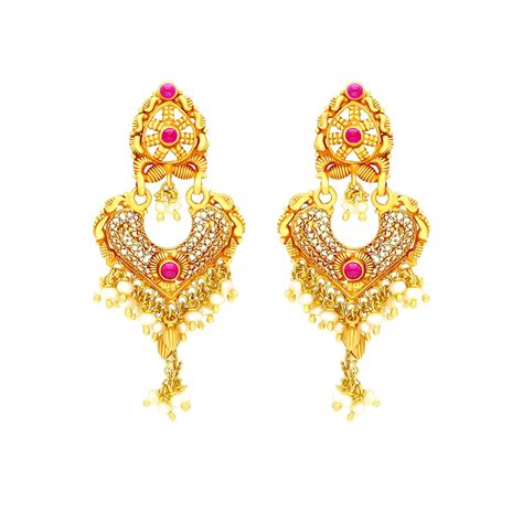 Bhima Jewellers 22K Yellow Gold Earrings for Women, 10.2g. : Amazon.in ...