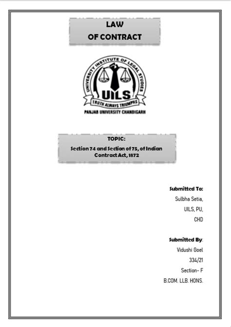Vidushi Goel 334-21 Contract - LLB - Studocu