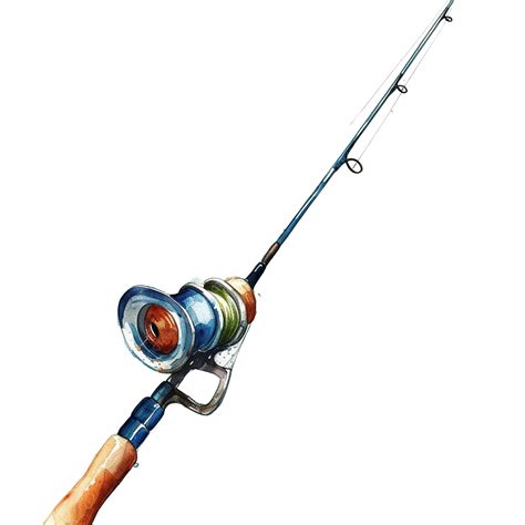 Fishing Rod Watercolor Element, Fishing Rod, Fishing, Rod PNG ...