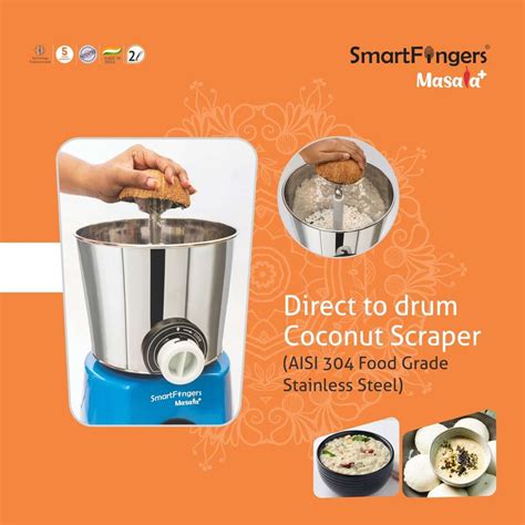 SMARTFINGERS Masala + Table Top Masala Wet Grinder 230V 50hz 2 Liter ...