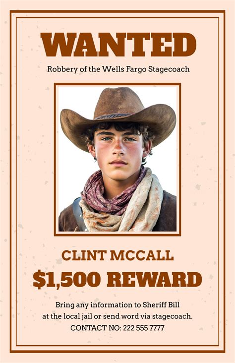 Free Wanted Poster for Kids Template to Edit Online