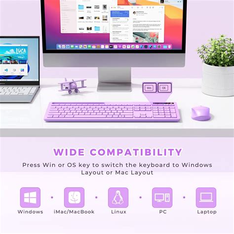 Buy Keyboard and Mouse Wireless, Vivefox Wireless Keyboard with Phone ...