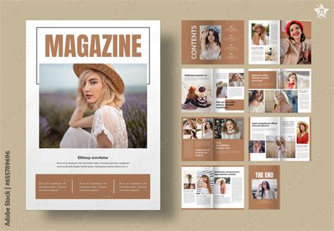 Simple Magazine Layout Stock Template | Adobe Stock