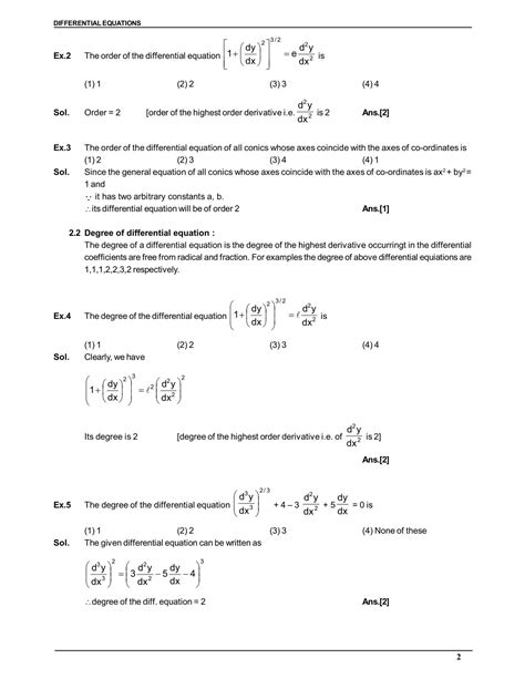 Differential Equations Class 12 Notes for IIT JEE