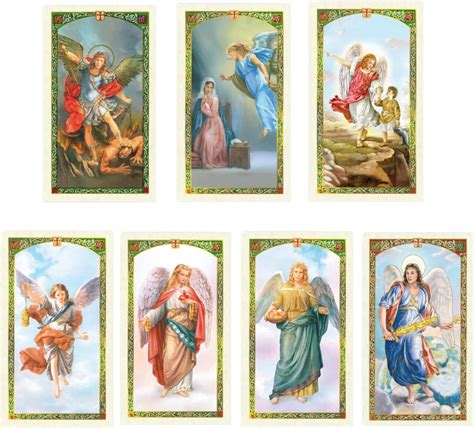 Seven Archangels Spanish Laminated Catholic Prayer Cards for Heavenly ...