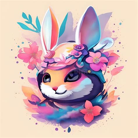 A Detailed Illustration Face Ninja Bunny. Generate Ai. Stock ...