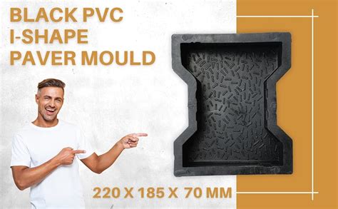 Reyal Dumbell Paver Block Mould Pack of 5 (Black PVC) Make in India ...