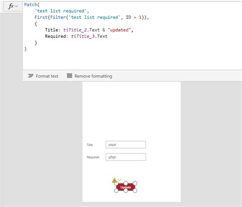 Power Apps Update Form 的图像结果