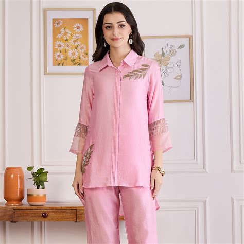 Pink Pearl Hand Embroidered Top | First Resort by Ramola Bachchan