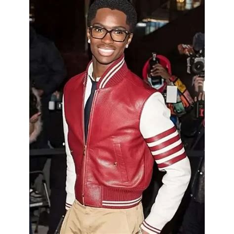 American Actor Alton Mason Burgundy and White Leather Jacket