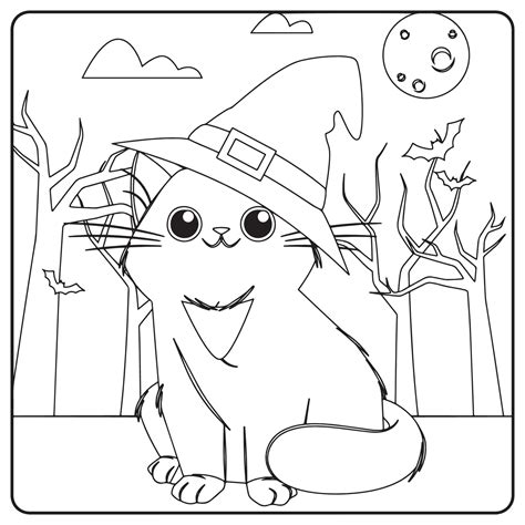 Halloween Cat Coloring Page - Jace Printable