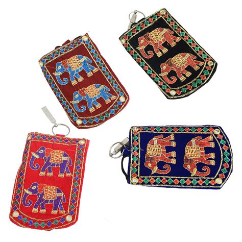 Kuber Industries Embroidery 4 Piece Velvet Mobile Pouch Cover ...