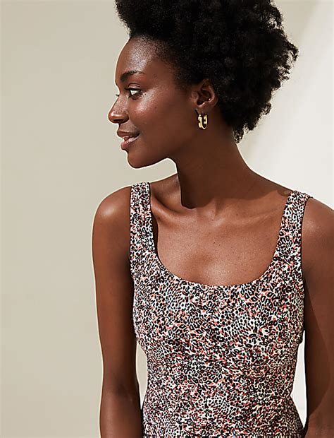 Buy Printed Scoop Neck Swimsuit at Marks & Spencer