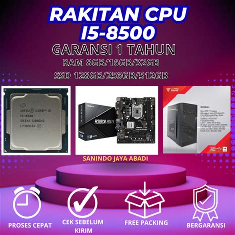 Jual PC RAKITAN CPU RAKITAN INTEL CORE i5-8500 GARANSI 1 TH - 8GB ...