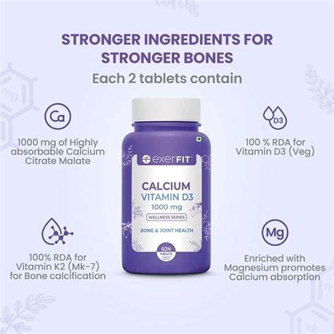 Buy EXERFIT CALCIUM D3 BONE & JOINT HEALTH FORMULA FOR WOMEN AND MEN ...