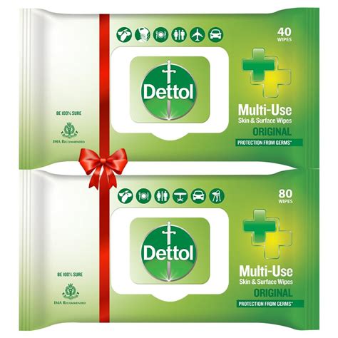 Dettol Disinfectant Sanitizer Wet Wipes for Skin & Surfaces, Original ...