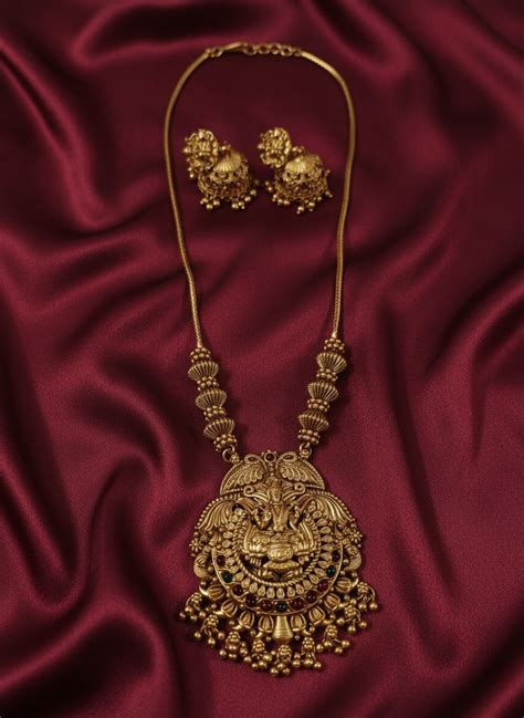 Lakshmi Pendant Necklace Set V7 – Paradise Jewllery
