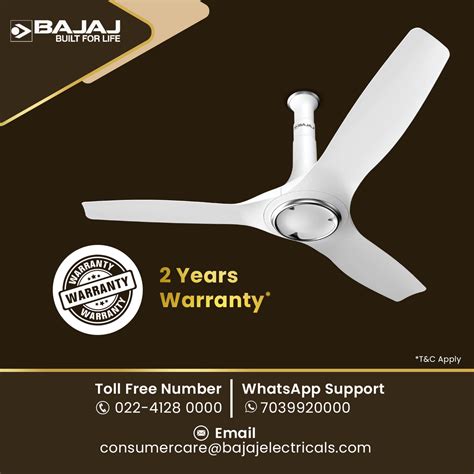 Arioso 12DC5R 1200mm Ceiling Fan – Bajaj Electricals India