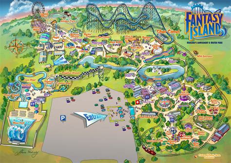 Amusement Park Map Illustration - Illustrated Maps by Rabinky Art, LLC