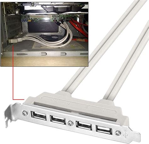 LipiWorld 4 Ports USB 2.0 Header Port Slot Plate Panel Cable Female ...