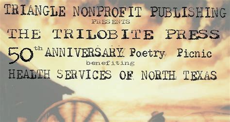 Trilobite Press 50th Anniversary Poetry Picnic to benefit HSNT, Farmacy ...