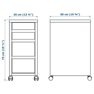 MICKE Drawer unit on castors - black-brown - IKEA