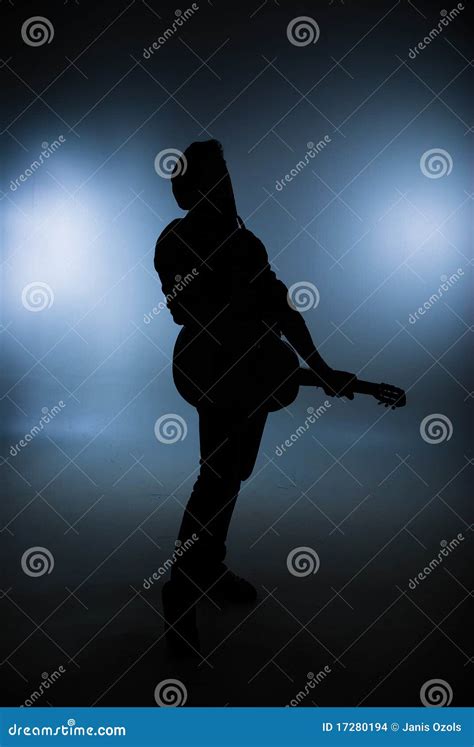 Rock Star stock photo. Image of perform, musician, blue - 17280194 - Rock Star Silhouette