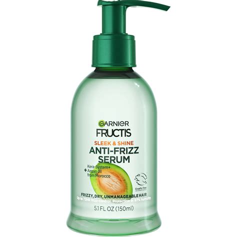 Garnier Fructis Sleek and Shine Anti-Frizz Serum, Frizzy, Dry ...