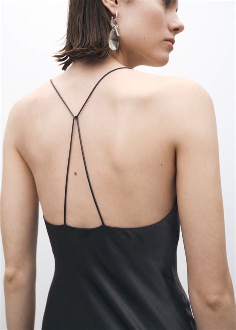 Silk dress with draped neckline - Women | MANGO USA