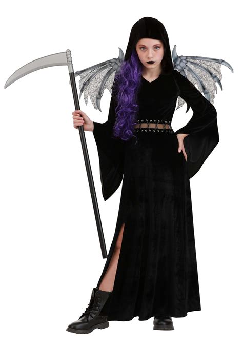 Winged Reaper Girl's Costume | Grim Reaper Costumes