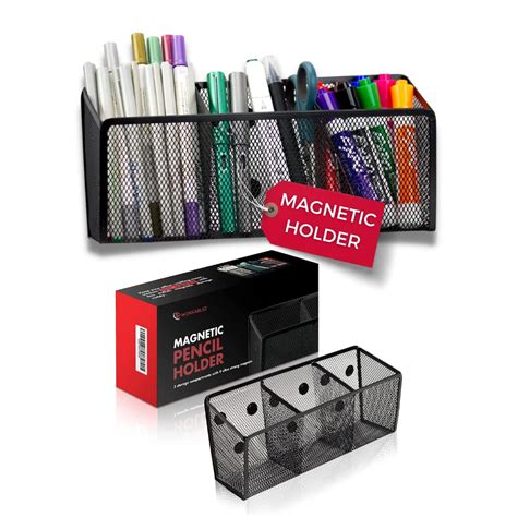 Workablez Magnetic Pencil Holder - 3 Generous Compartments Magnetic ...