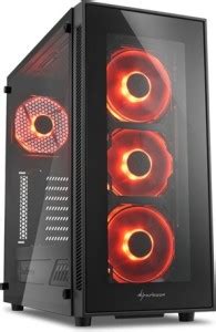 Sharkoon TG5 red Mid Tower Cabinet Mid tower Cabinet with USB 2.0 and ...