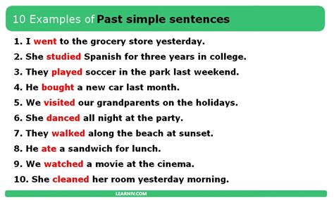 Image result for Past Simple Examples