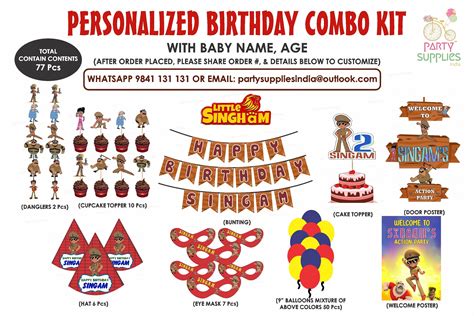 Little Singham Theme Preferred Combo Kit | Customized party – Party ...
