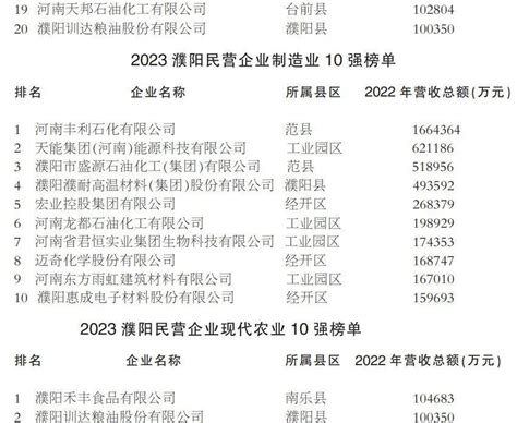 2023濮阳民营企业系列榜单发布_腾讯新闻