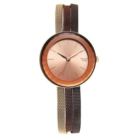 Buy Online Titan Raga Delight Rose Gold Dial Women Watch With Stainless ...
