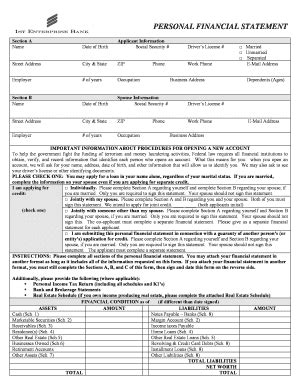 fillable personal financial statement Forms and Templates - Fillable ...