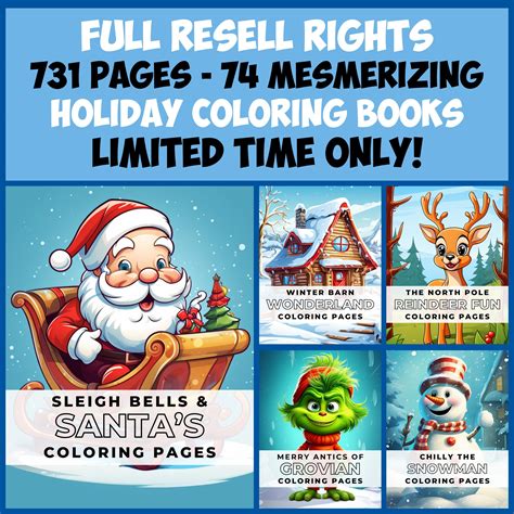 MMR 731 Pages, 74 Holiday Coloring Books with Full Master Resell Right – DL