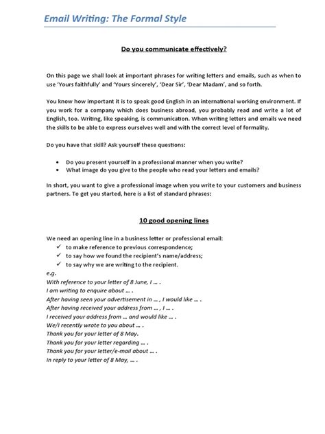 Formal Email Writing: Conventions and Best Practices for Professional ...