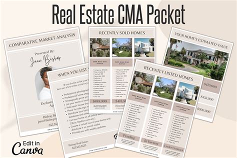 Real Estate CMA Packet, Realtor CMA Template, Real Estate Comparable ...