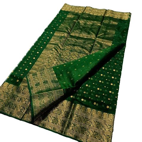 Stunning Green Handloom Chanderi Pure Katan Silk Saree - Perfect for ...