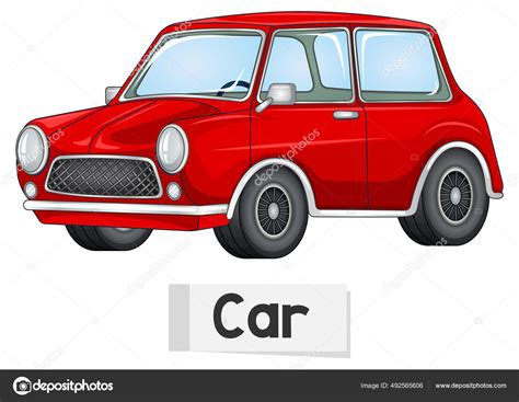Educativo Inglés Palabra Tarjeta Coche Ilustración Vector de stock ...