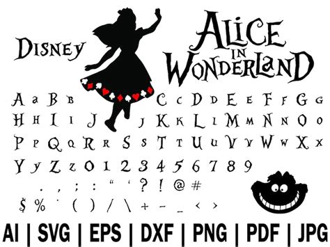 Disney alice in wonderland font instant download | Etsy