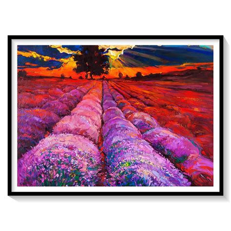 Buy Lavender Fields Landscape Art Paintings & Prints Online India at ...